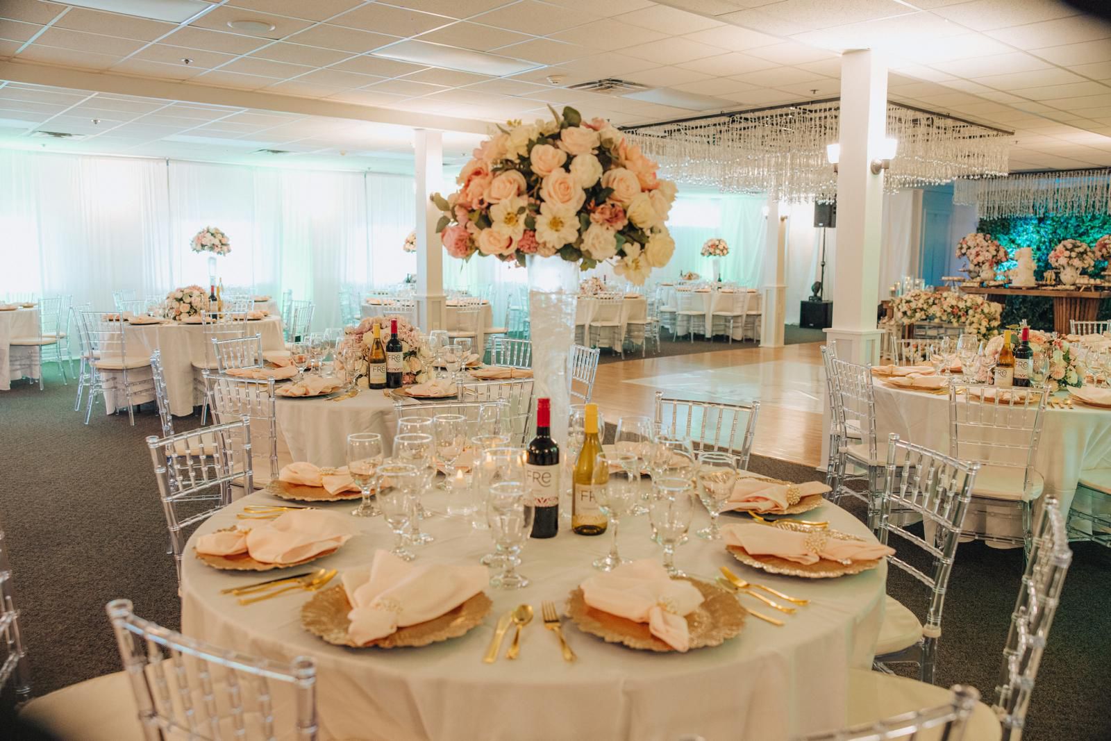 Event rental tables, chairs and lounge setup Cape Cod